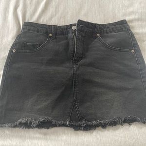 Black denim skirt